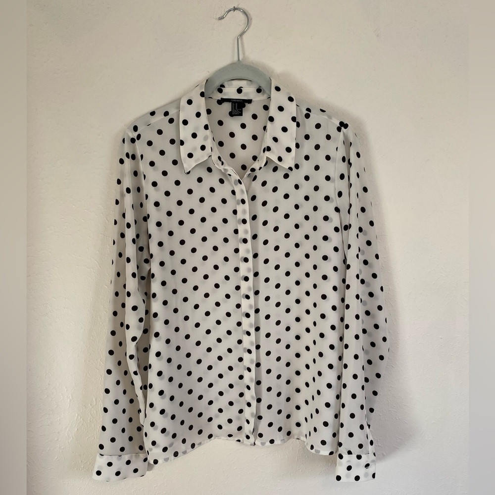 Forever 21 Black and White Polka Dot Blouse
